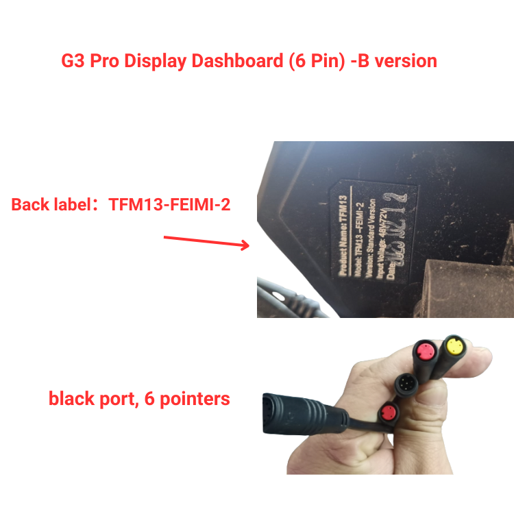 Kukirin G3 Pro Display Dashboard (6 Pin) -B version TFM13-FEIMI-2